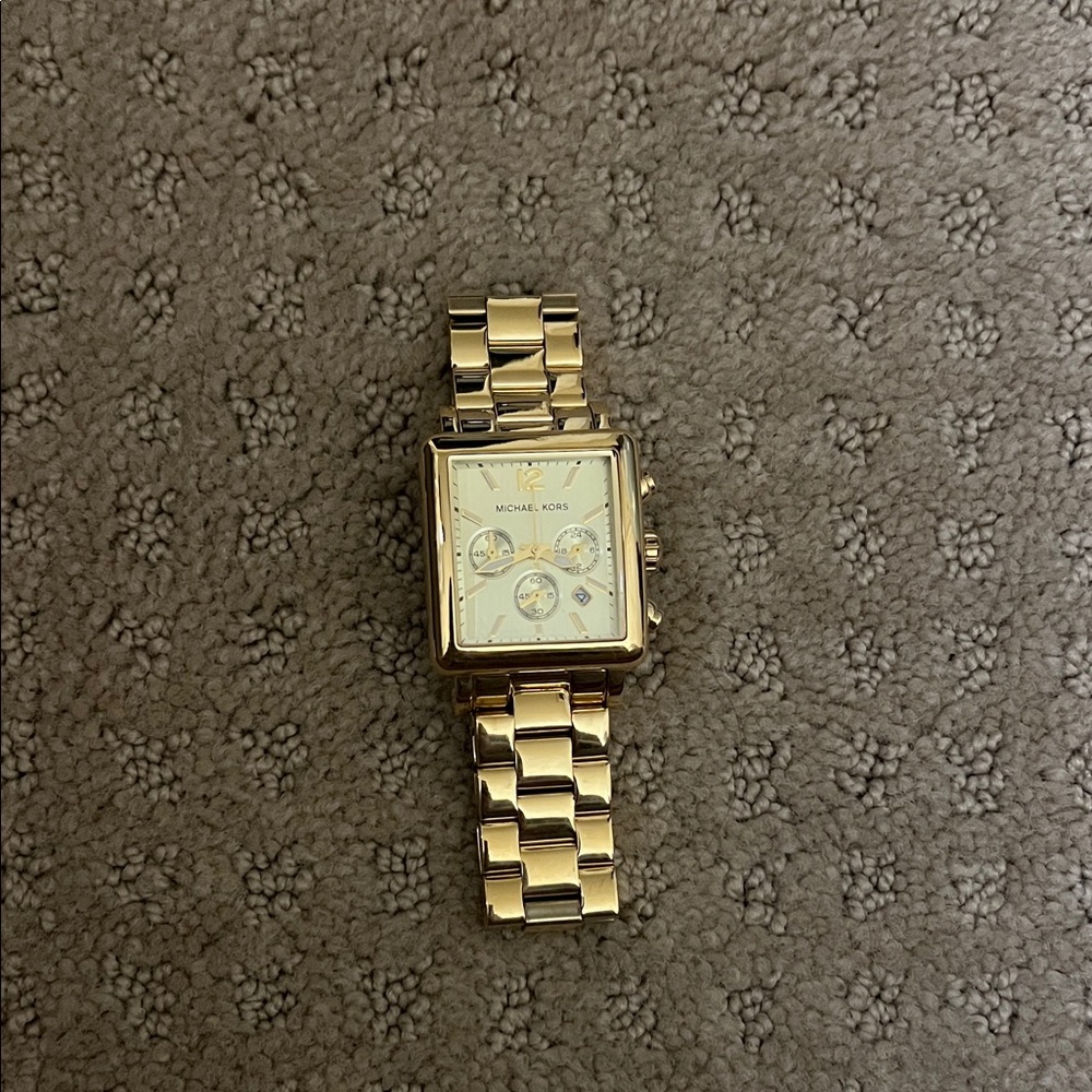 Michael Kors Gold-Tone Square Watch